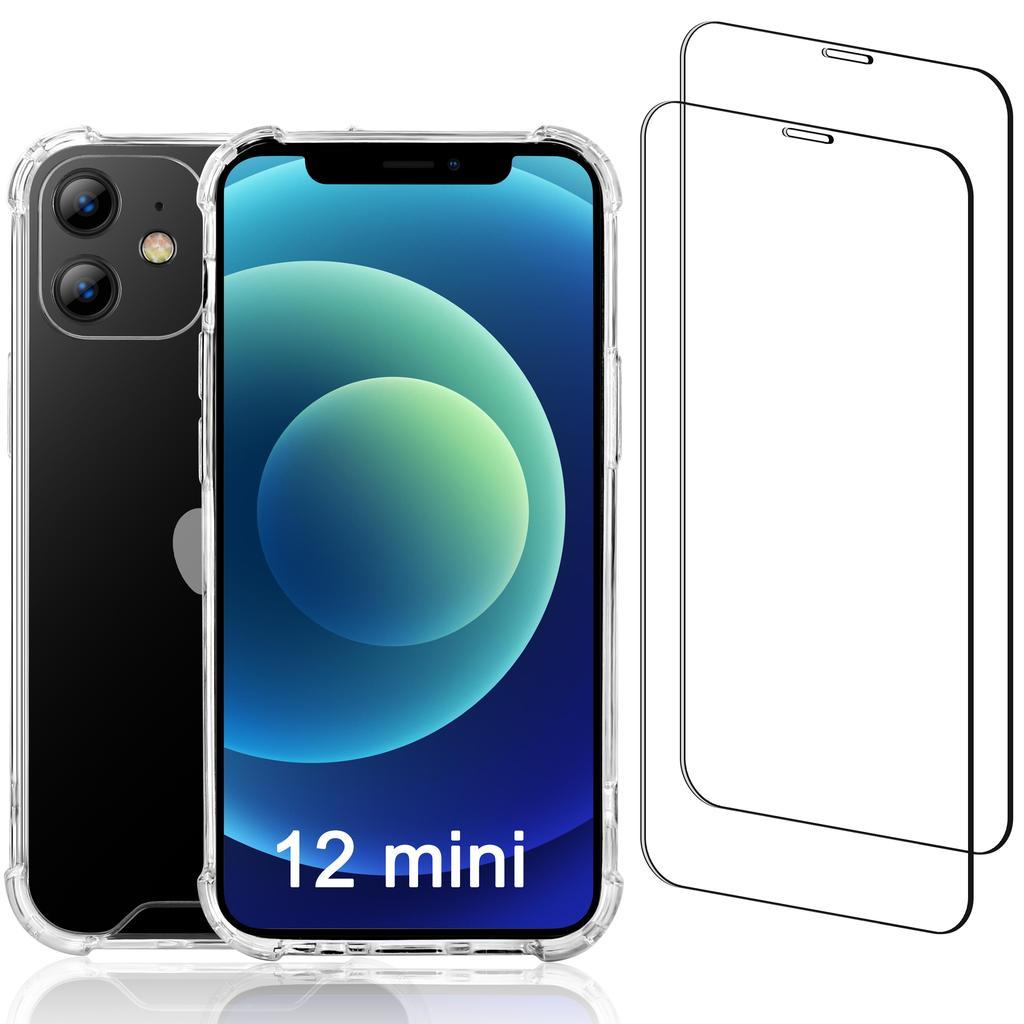 iPhone 12 mini case and 2 protective screens - Recycled plastic - Transparent Refurbished - EcoTech (si c'est une marque connue, sin refurbished available on Backmarket