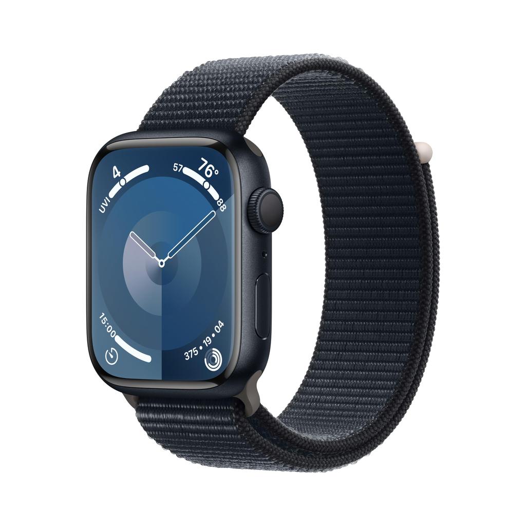 Apple Watch Series 9 (2023) GPS 45 mm - Aluminium Midnight - Sport loop Midnight Reconditionné - Apple refurbished available on Backmarket