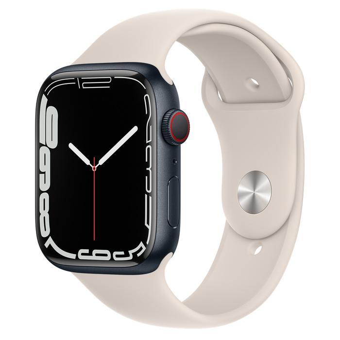 Apple Watch Series 7 (2021) GPS + Cellular 41 mm - Aluminium Midnight - Sport band Starlight Reconditionné - Apple refurbished available on Backmarket