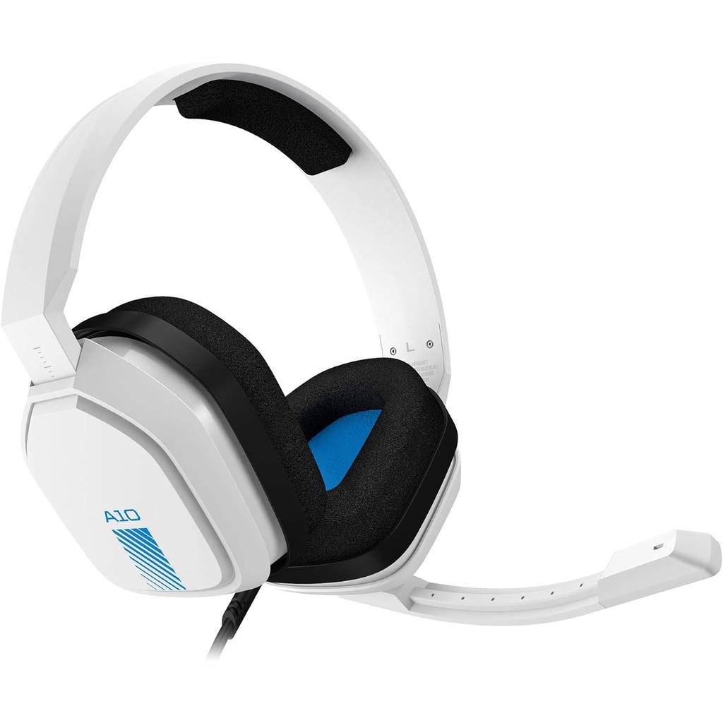 Logitech Astro A10 Noise cancelling Gaming Headphone with microphone - White/Blue Reconditionné - Logitech refurbished available on Backmarket