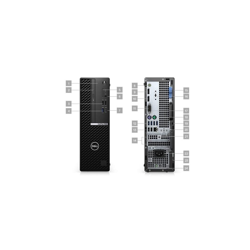 Dell Optiplex 7080 SFF Desktop Core i7 2.9 GHz - SSD 1 TB RAM 32GB Refurbished - View 2 - Dell