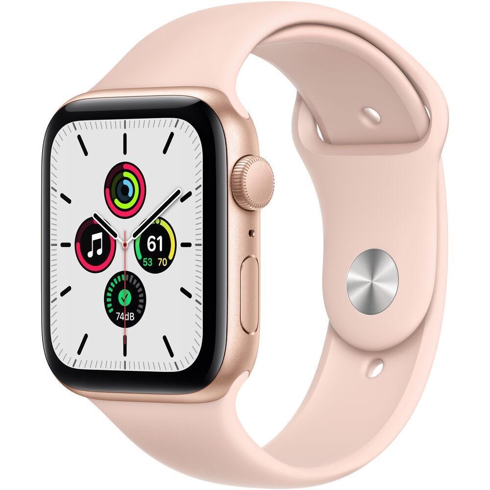 Apple Watch Series SE 1 (2020) GPS 44 mm - Aluminium Gold - Sport band Pink Reconditionné - Apple refurbished available on Backmarket