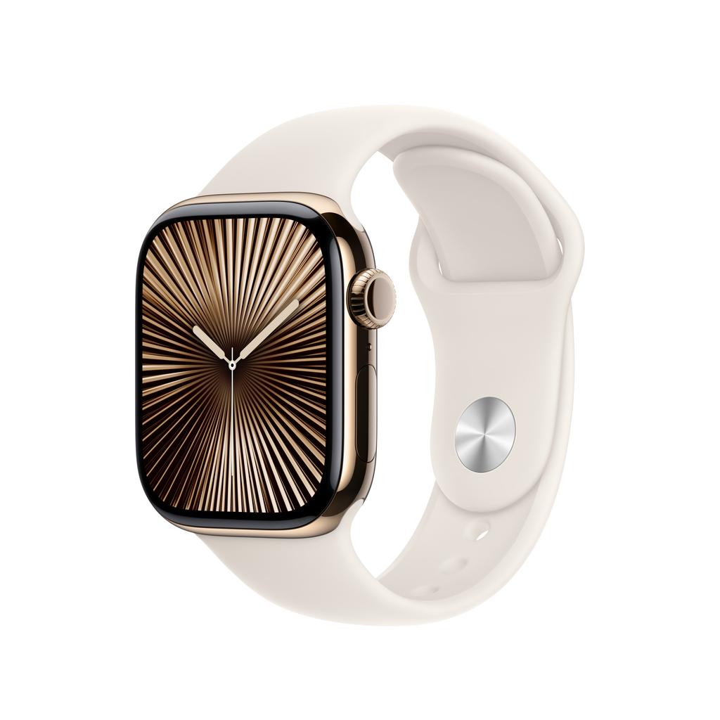Buy Apple Watch Series 10 (2024) GPS + Cellular 46 mm - Titanium Gold - Sport band Starlight Reconditionné - $328.00 Apple Watch Series 10 (2024) GPS + Cellular 46 mm - Titanium Gold - Sport band Starlight Reconditionné - Apple refurbished available on Backmarket
