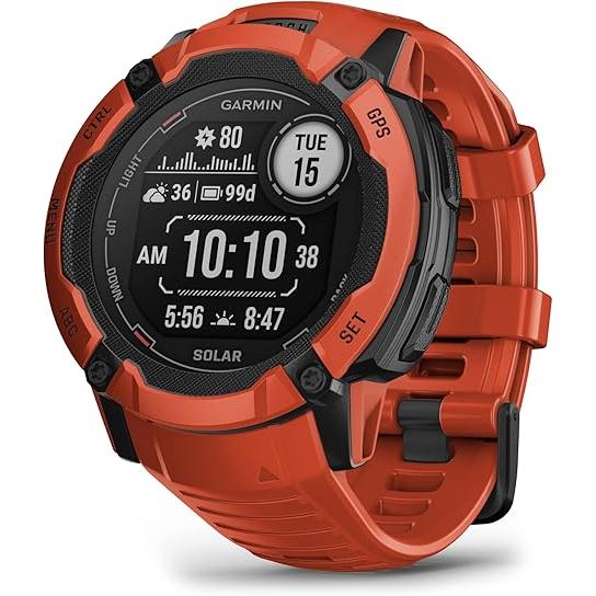 Garmin Instinct 2X Solar Bluetooth 45 mm - Red Reconditionné - Garmin refurbished available on Backmarket