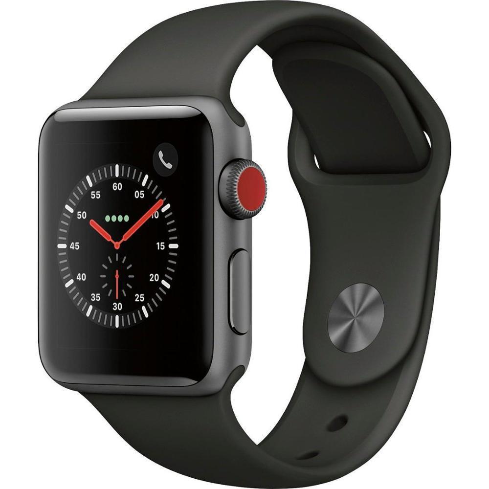 Apple Watch Series 3 (2017) GPS + Cellular 38 mm - Aluminium Space Gray - Sport band Gray Reconditionné - Apple refurbished available on Backmarket