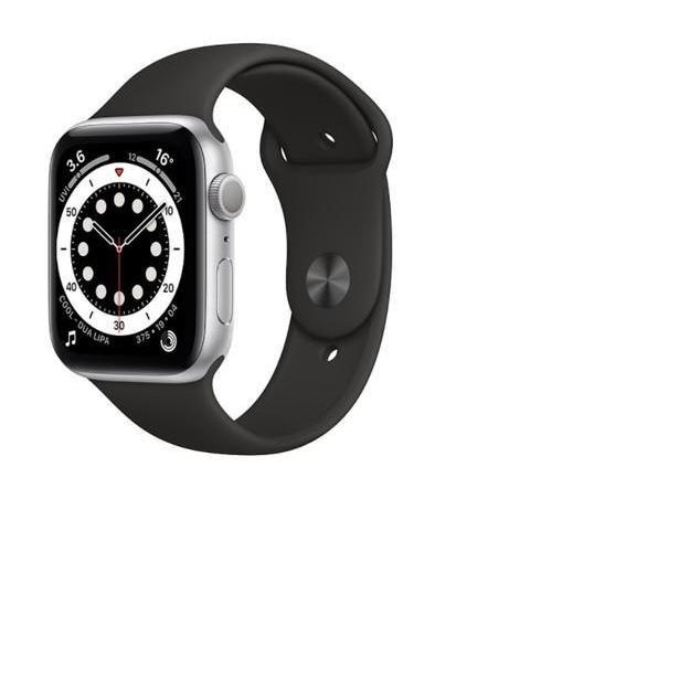 Apple Watch Series SE 1 (2020) GPS 44 mm - Aluminium Silver - Sport band Black Reconditionné - Apple refurbished available on Backmarket