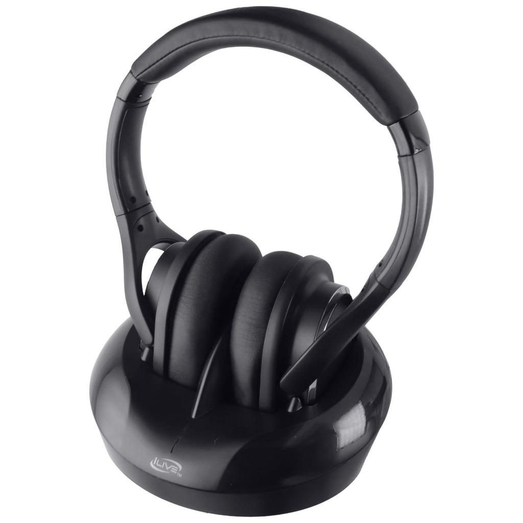iLive RF Wireless Headphones and Charging Station Headphone Bluetooth with microphone - Black Reconditionné - iLive is a known brand, but it is not a well-known or refurbished available on Backmarket