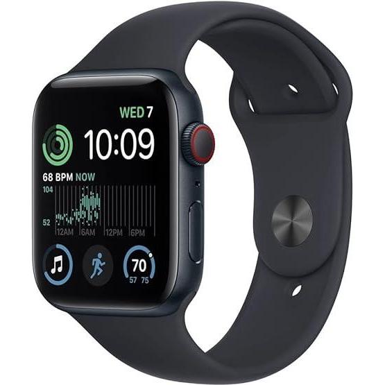 Apple Watch Series SE 2 (2022) GPS + Cellular 44 mm - Aluminium Midnight - Sport band Midnight Reconditionné - Apple refurbished available on Backmarket