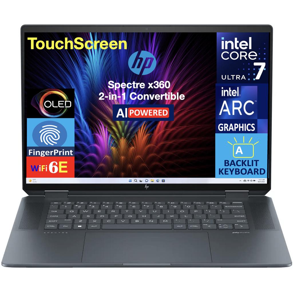 Hp Spectre x360 16-aa0010ca 16-inch (2025) - Core Ultra 7 155H - 32 GB - SSD 2 TB Reconditionné - Hewlett-Packard (ou HP en abrégé) refurbished available on Backmarket