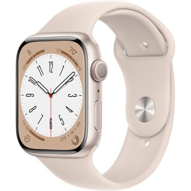 Apple Watch Series 8 (2022) GPS + Cellular 45 mm - Aluminium Starlight - Sport band Starlight Refurbished - Apple refurbished available on Backmarket