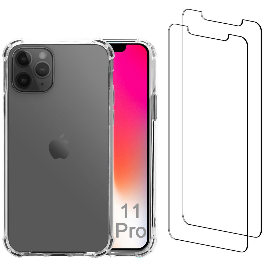 iPhone 11 Pro case and 2 protective screens - Recycled plastic - Transparent Refurbished - EcoTech (si c'est une marque connue, sin refurbished available on Backmarket