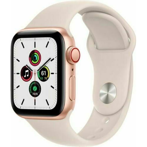 Apple Watch Series SE 1 (2020) GPS + Cellular 40 mm - Aluminium Gold - Sport band Starlight Reconditionné - Apple refurbished available on Backmarket