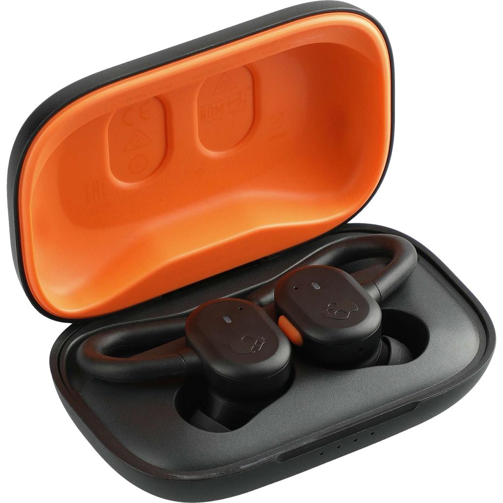 Skullcandy Push Active Earbud Noise-Cancelling Bluetooth Earphones - Black/Orange Refurbished - Skullcandy refurbished available on Backmarket