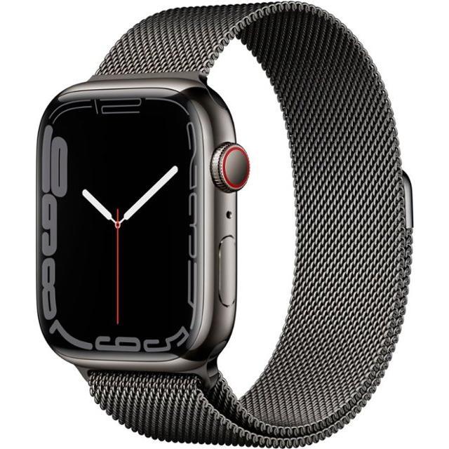 Apple Watch Series 7 (2021) GPS + Cellular 45 mm - Stainless steel Graphite - Milanese loop Black Reconditionné - Apple refurbished available on Backmarket