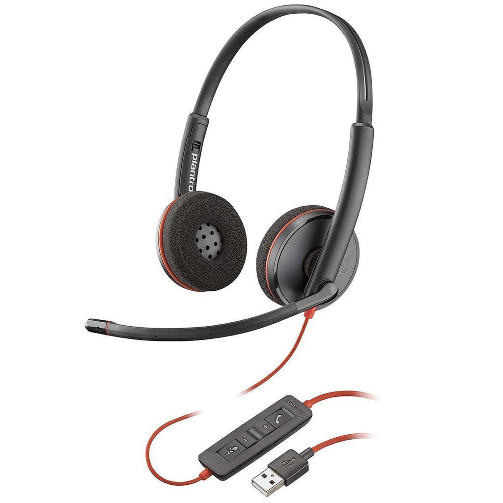 Plantronics Blackwire C3220 Noise cancelling Headphone with microphone - Black Refurbished - Plantronics refurbished available on Backmarket