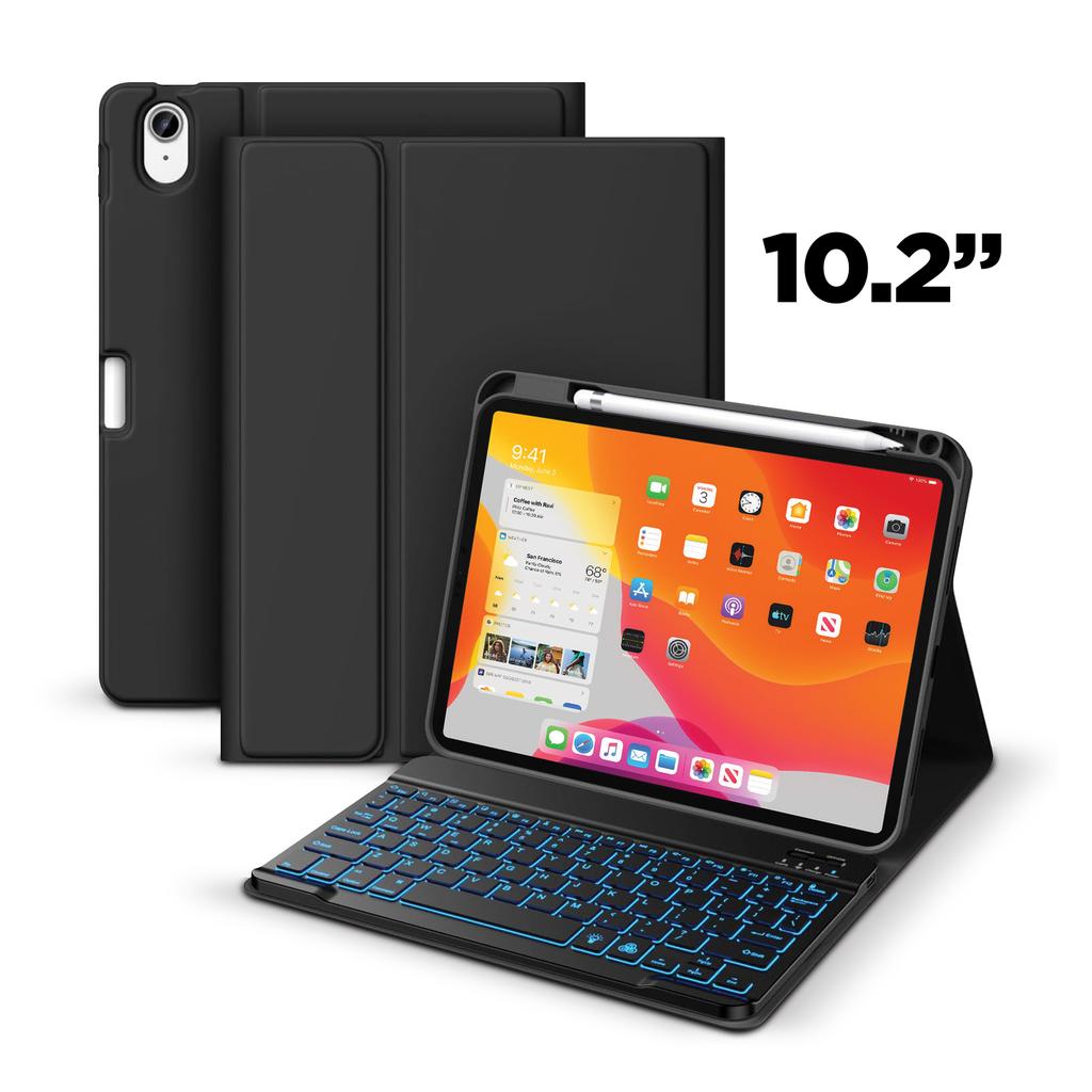 Folio Case with Keyboard & Pencil Holder Compatible with iPad 10.2 Refurbished - N/A (ou "xBase" si vous considérez que c refurbished available on Backmarket