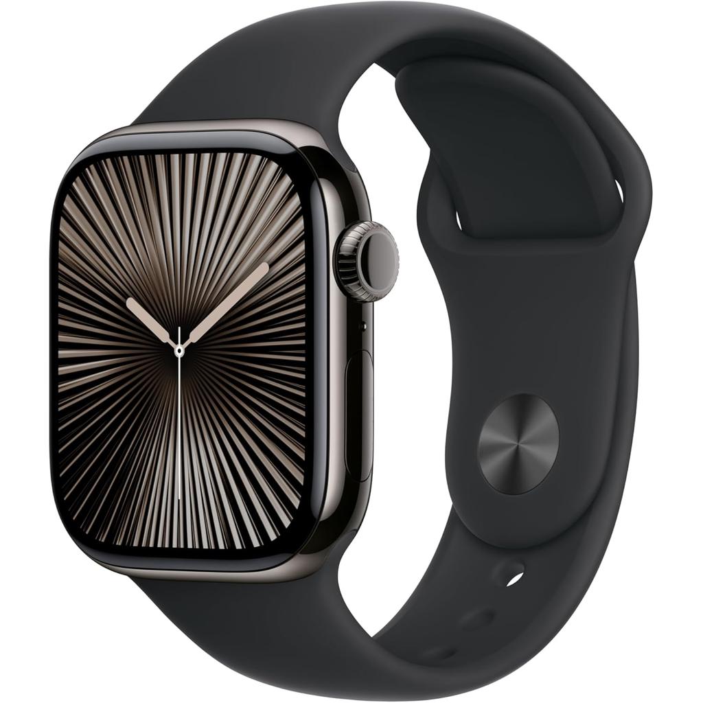Buy Apple Watch Series 10 (2024) GPS + Cellular 46 mm - Titanium Slate - Sport band Black Refurbished - $314.00 Apple Watch Series 10 (2024) GPS + Cellular 46 mm - Titanium Slate - Sport band Black Refurbished - Apple refurbished available on Backmarket