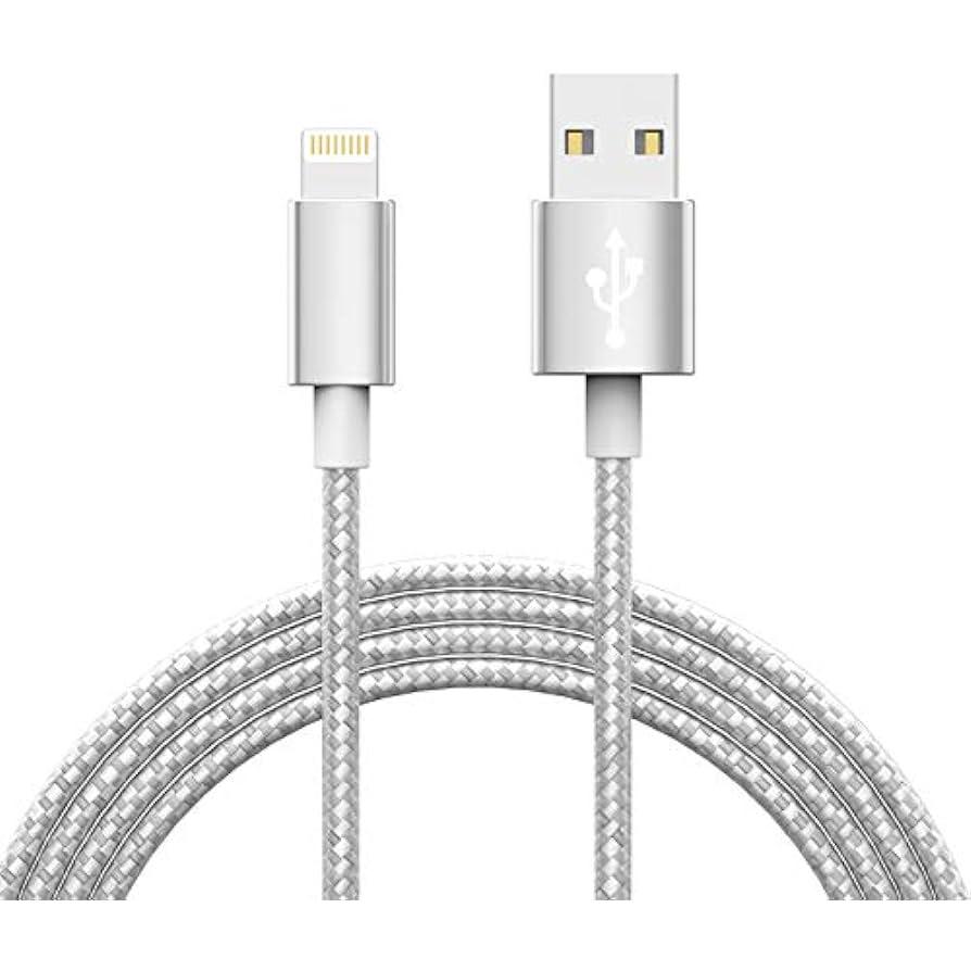 Powerp Braided Nylon Metallic Lightning USB Charge & Sync Cable 6Ft Smartphone Accessories Refurbished - N/A (Il n'y a pas assez d'in refurbished available on Backmarket