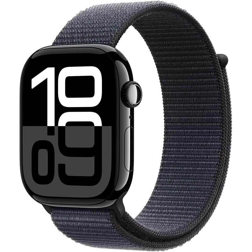 Apple Watch Series 10 (2024) GPS 46 mm - Aluminium Jet Black - Sport loop Black Reconditionné - Apple refurbished available on Backmarket