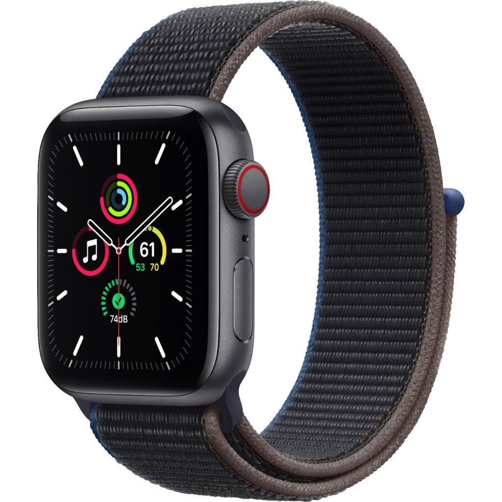 Apple Watch Series SE 1 (2020) GPS + Cellular 44 mm - Aluminium Space Gray - Sport loop Black Reconditionné - Apple refurbished available on Backmarket