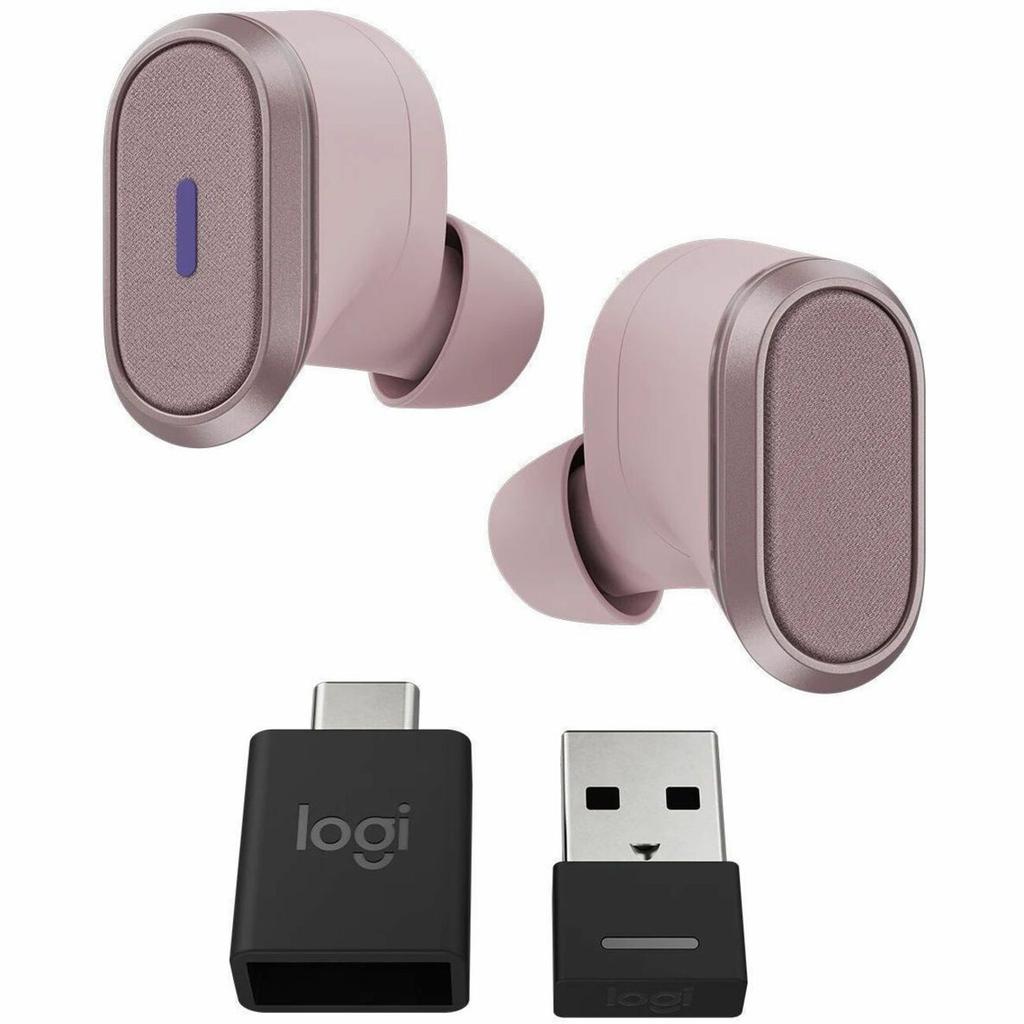 Logitech Zone True Wireless Earbuds Earbud Noise-Cancelling Bluetooth Earphones - Pink Refurbished - Logitech refurbished available on Backmarket