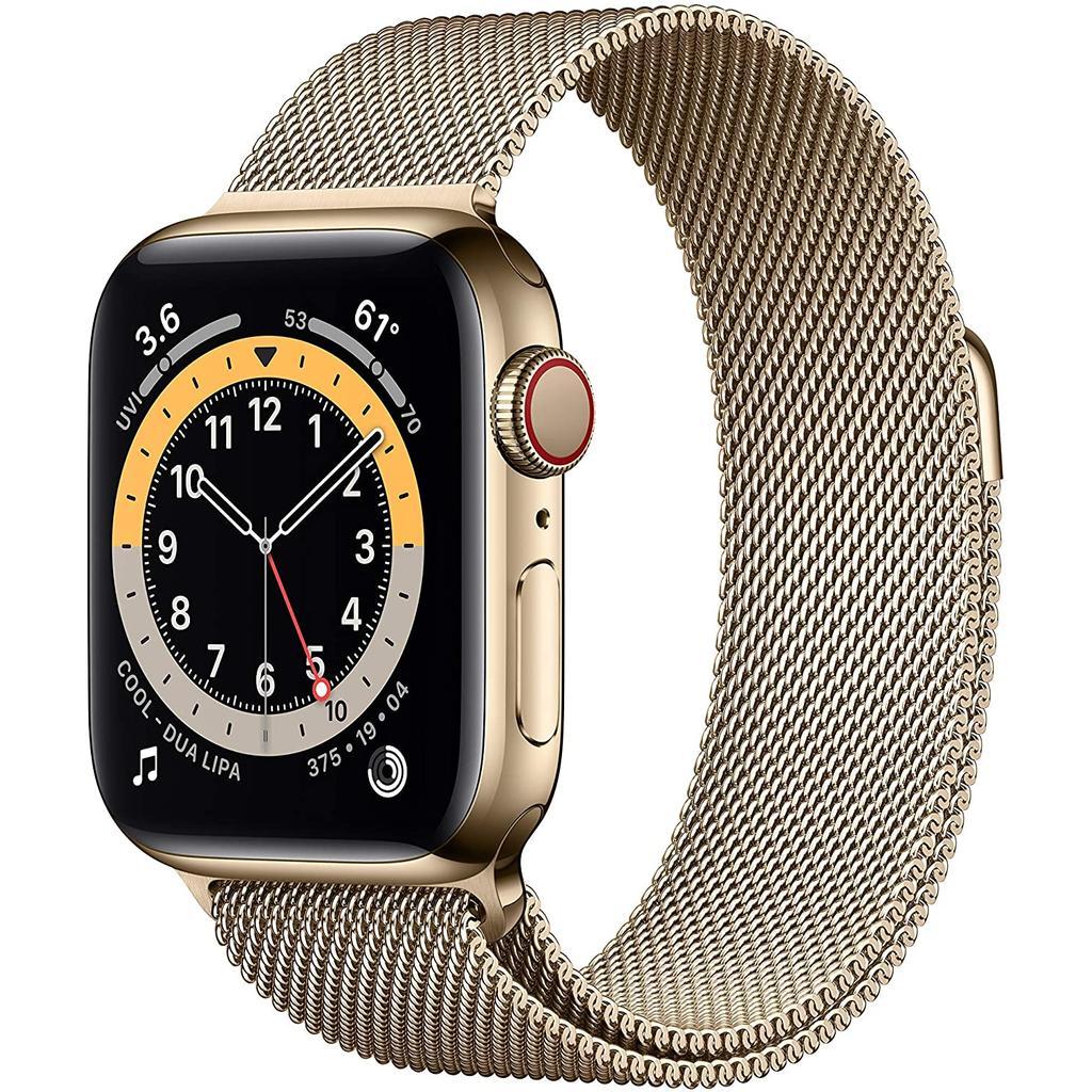 Apple Watch Series 6 (2020) GPS + Cellular 40 mm - Stainless steel Gold - Milanese loop Gold Reconditionné - Apple refurbished available on Backmarket