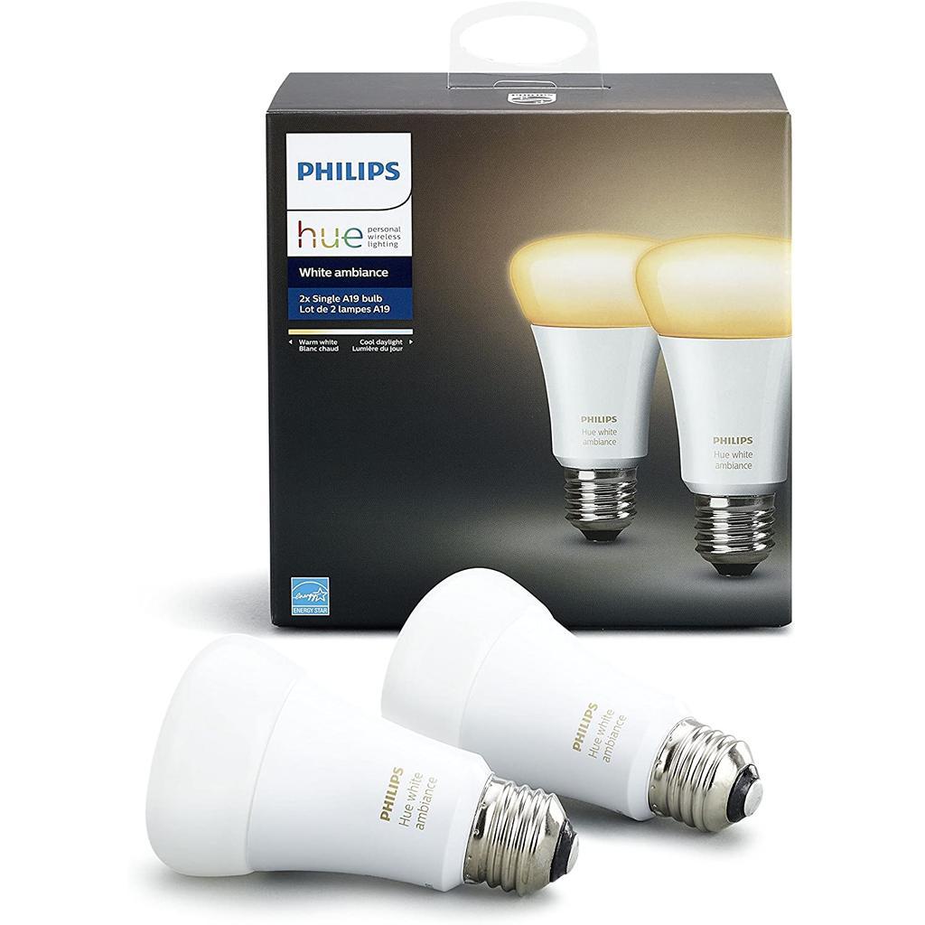 Philips Hue White Ambiance 2-Pack A19 Connected devices Refurbished - Philips refurbished available on Backmarket