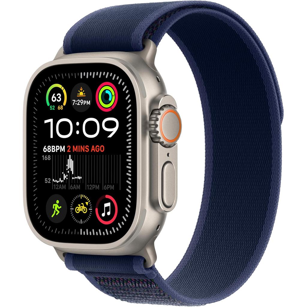 Apple Watch Ultra 2 (2023) GPS + Cellular 49 mm - Titanium Natural Titanium - Trail loop Blue Reconditionné - Apple refurbished available on Backmarket