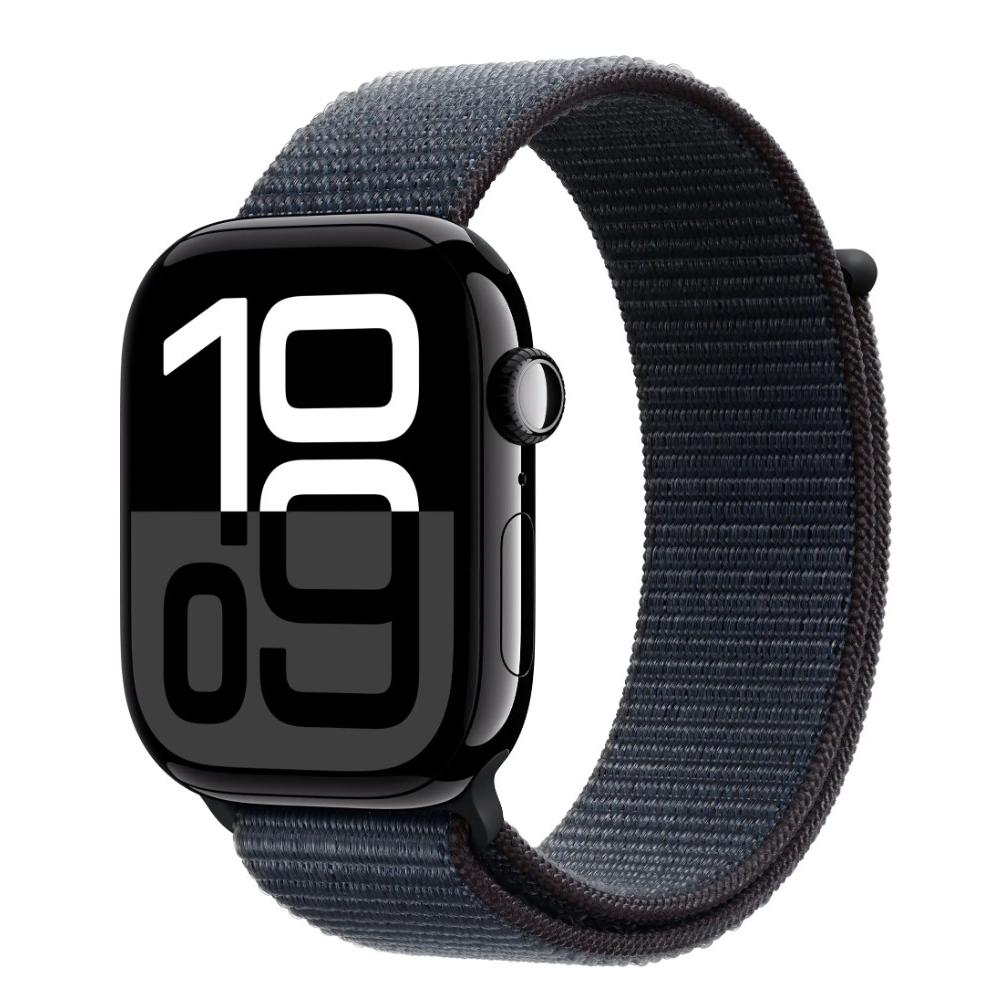 Apple Watch Series 10 (2024) GPS + Cellular 46 mm - Aluminium Jet Black - Sport loop Gray Reconditionné - Apple refurbished available on Backmarket