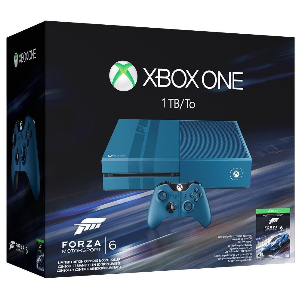 Xbox One 1000GB - Blue - Limited edition Forza Motorsport 6 + Forza Motorsport 6 Refurbished - Microsoft refurbished available on Backmarket