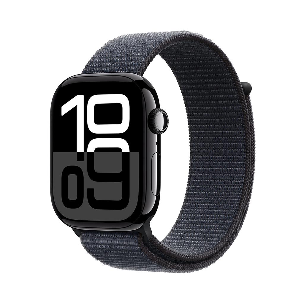 Apple Watch Series 10 (2024) GPS + Cellular 46 mm - Aluminium Jet Black - Sport loop Blue Reconditionné - Apple refurbished available on Backmarket