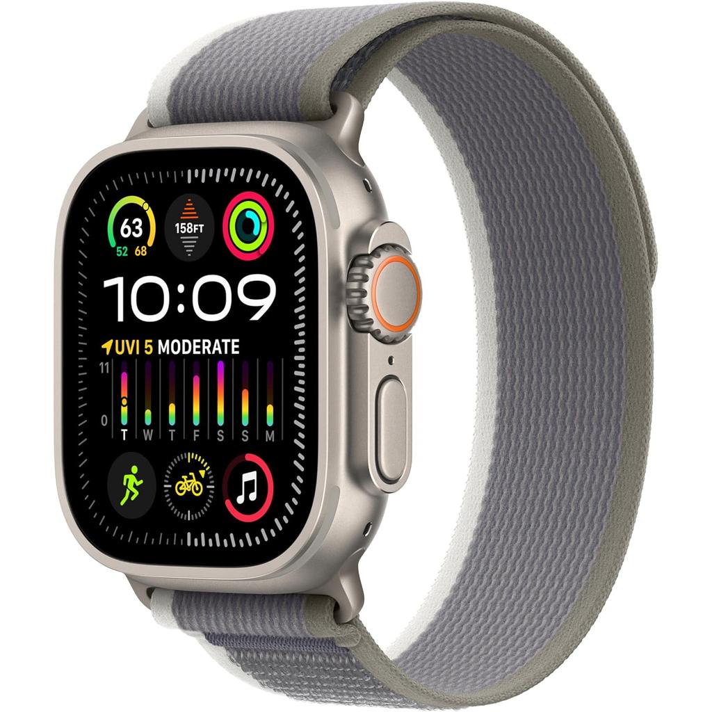 Apple Watch Ultra 2 (2023) GPS + Cellular 49 mm - Titanium Natural Titanium - Trail loop Green Reconditionné - Apple refurbished available on Backmarket