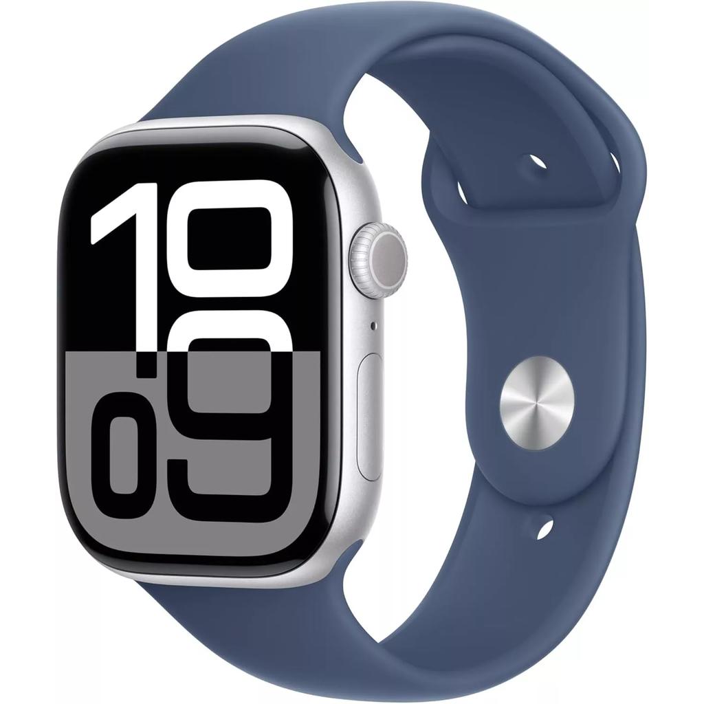 Apple Watch Series 10 (2024) GPS 46 mm - Aluminium Silver - Sport band Blue Refurbished - Apple refurbished available on Backmarket