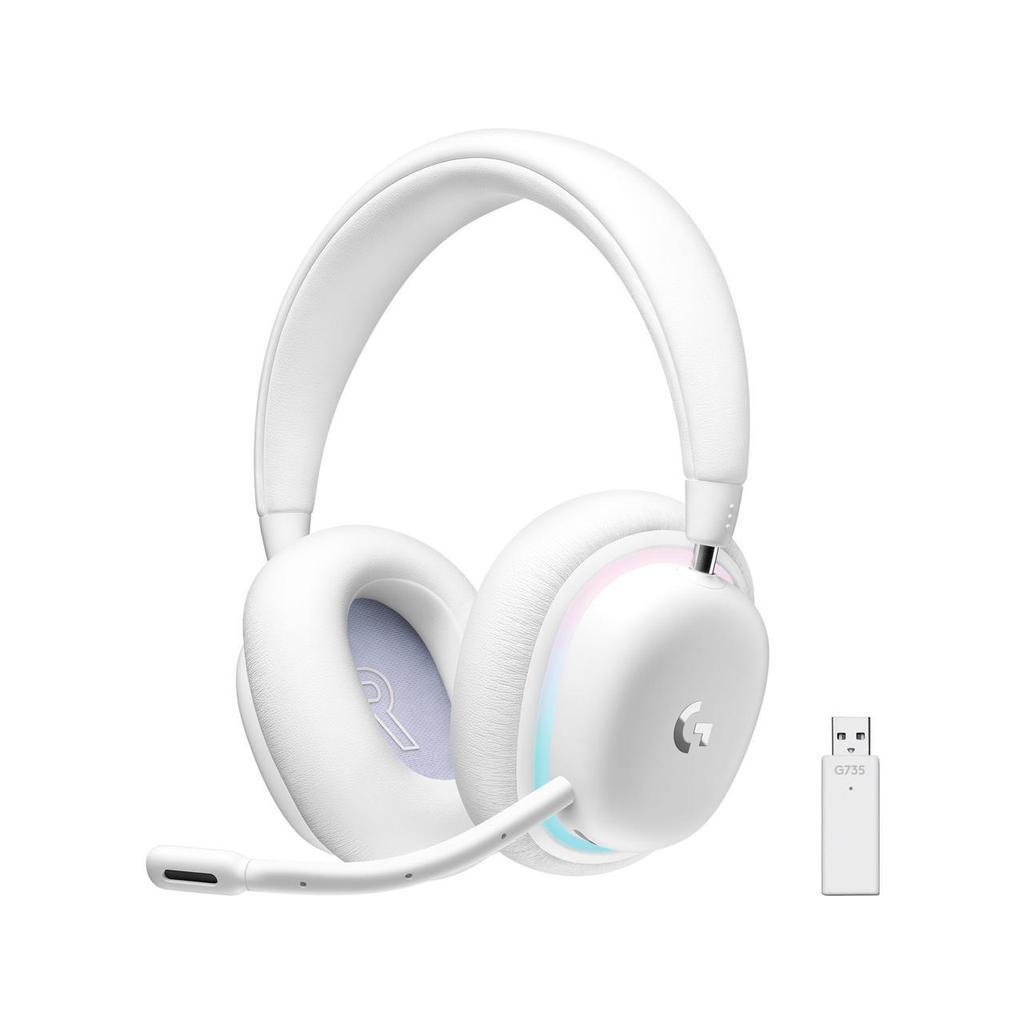Logitech G735 Noise cancelling Gaming Headphone with microphone - White Refurbished - Logitech refurbished available on Backmarket