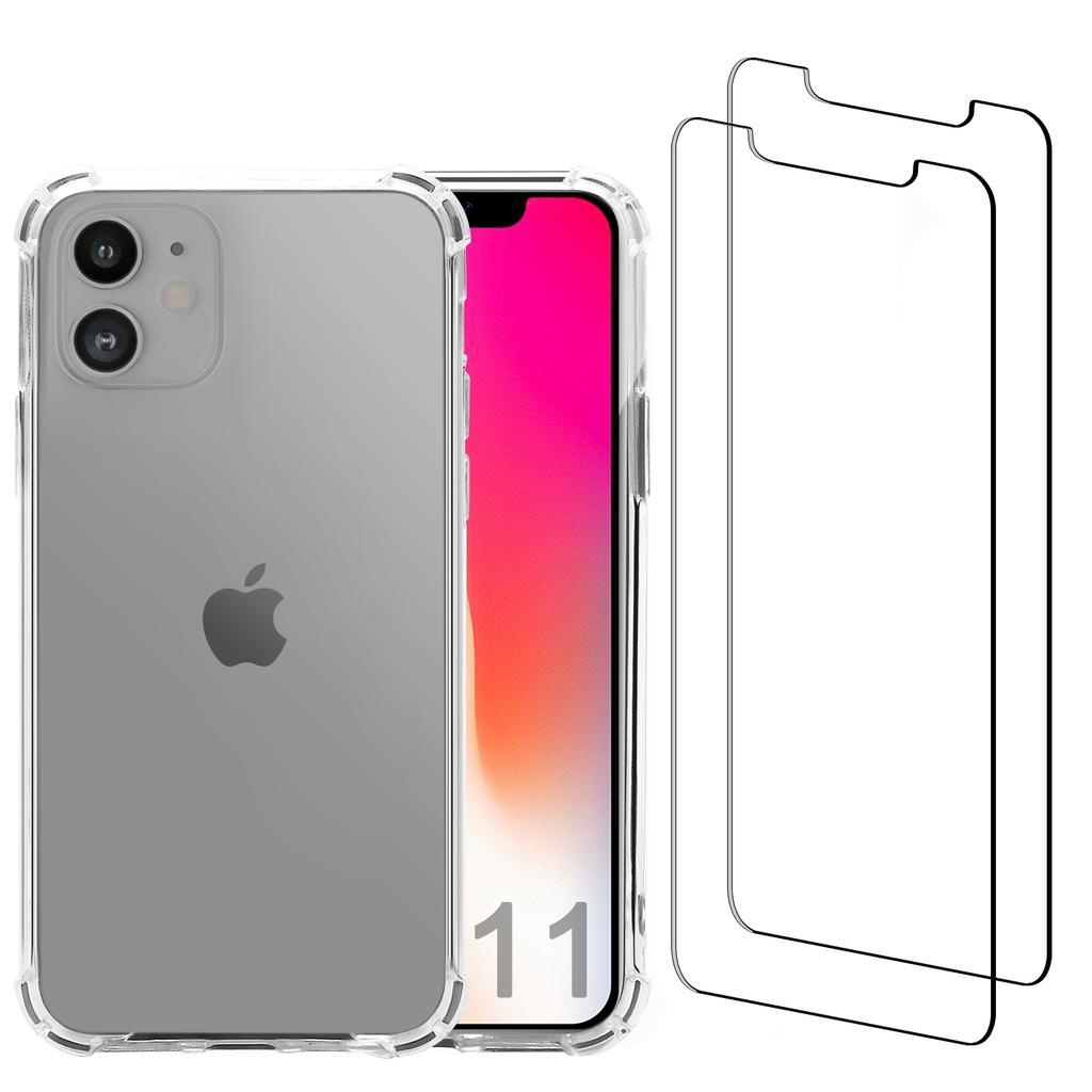 iPhone 11 case and 2 protective screens - Recycled plastic - Transparent Refurbished - EcoTech (si c'est une marque connue, sin refurbished available on Backmarket