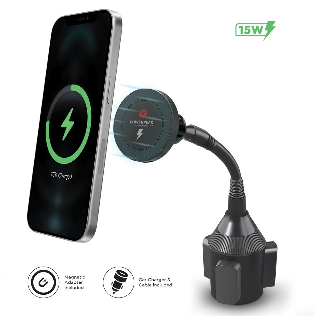 Powerp Charging Car Mount for Cup Holder Smartphone Accessories Refurbished - N/A (Il n'y a pas assez d'in refurbished available on Backmarket