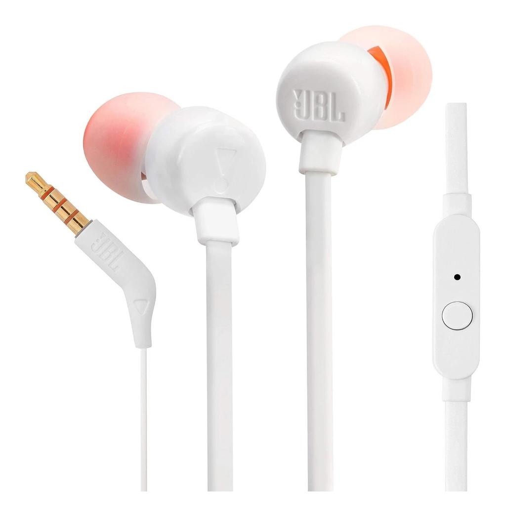 JBL Tune 110 Noise-Cancelling Earphones - White Refurbished - JBL refurbished available on Backmarket