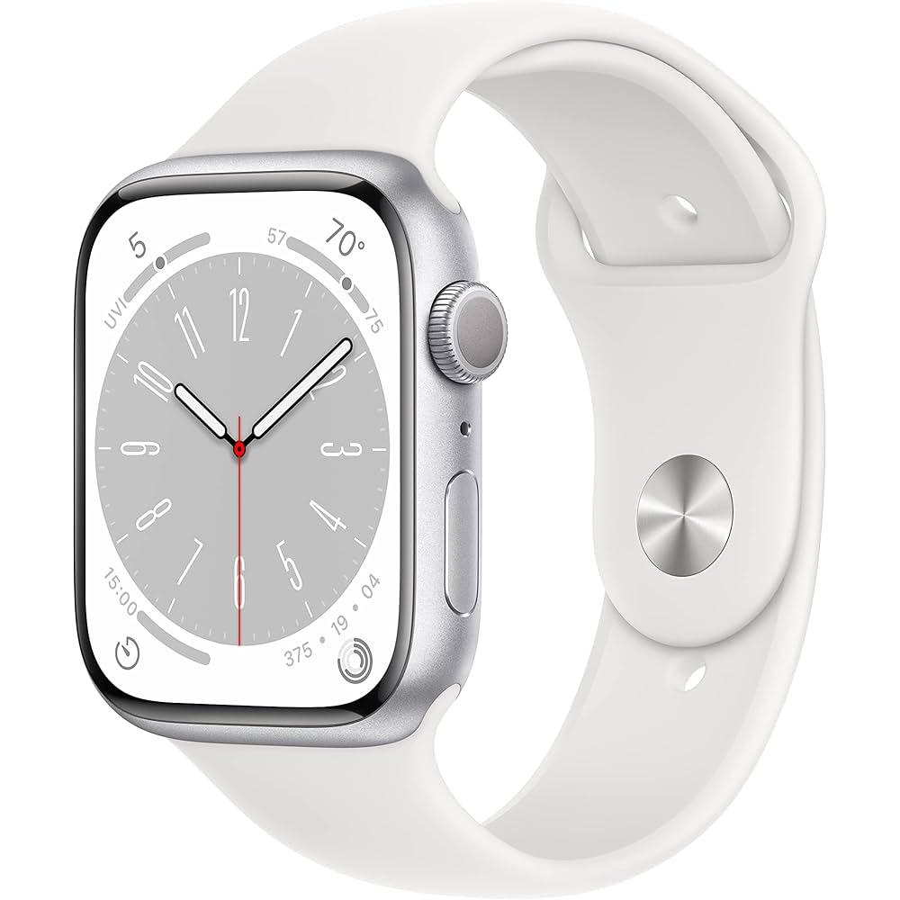 Apple Watch Series 9 (2023) GPS 45 mm - Aluminium Silver - Sport band White Reconditionné - Apple refurbished available on Backmarket