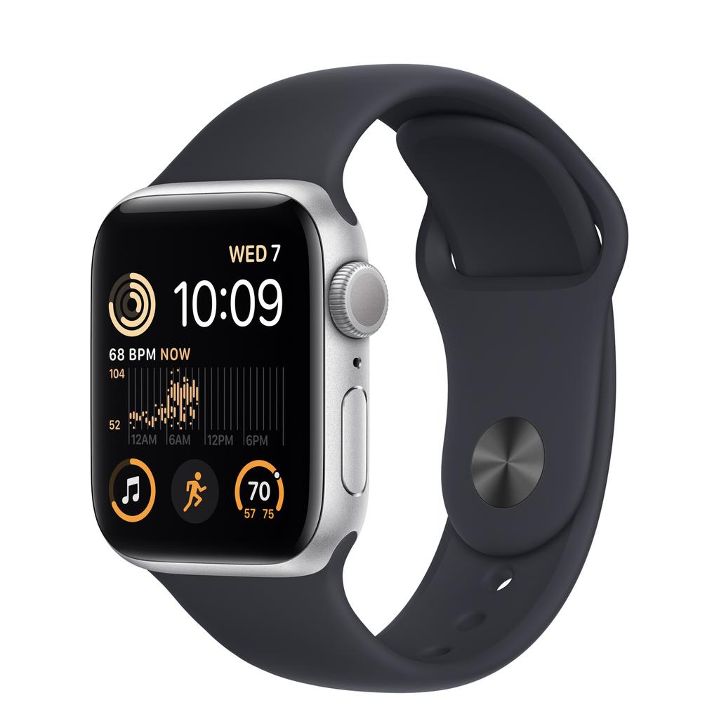 Apple Watch Series SE 1 (2020) GPS + Cellular 44 mm - Aluminium Silver - Sport band Black Reconditionné - Apple refurbished available on Backmarket