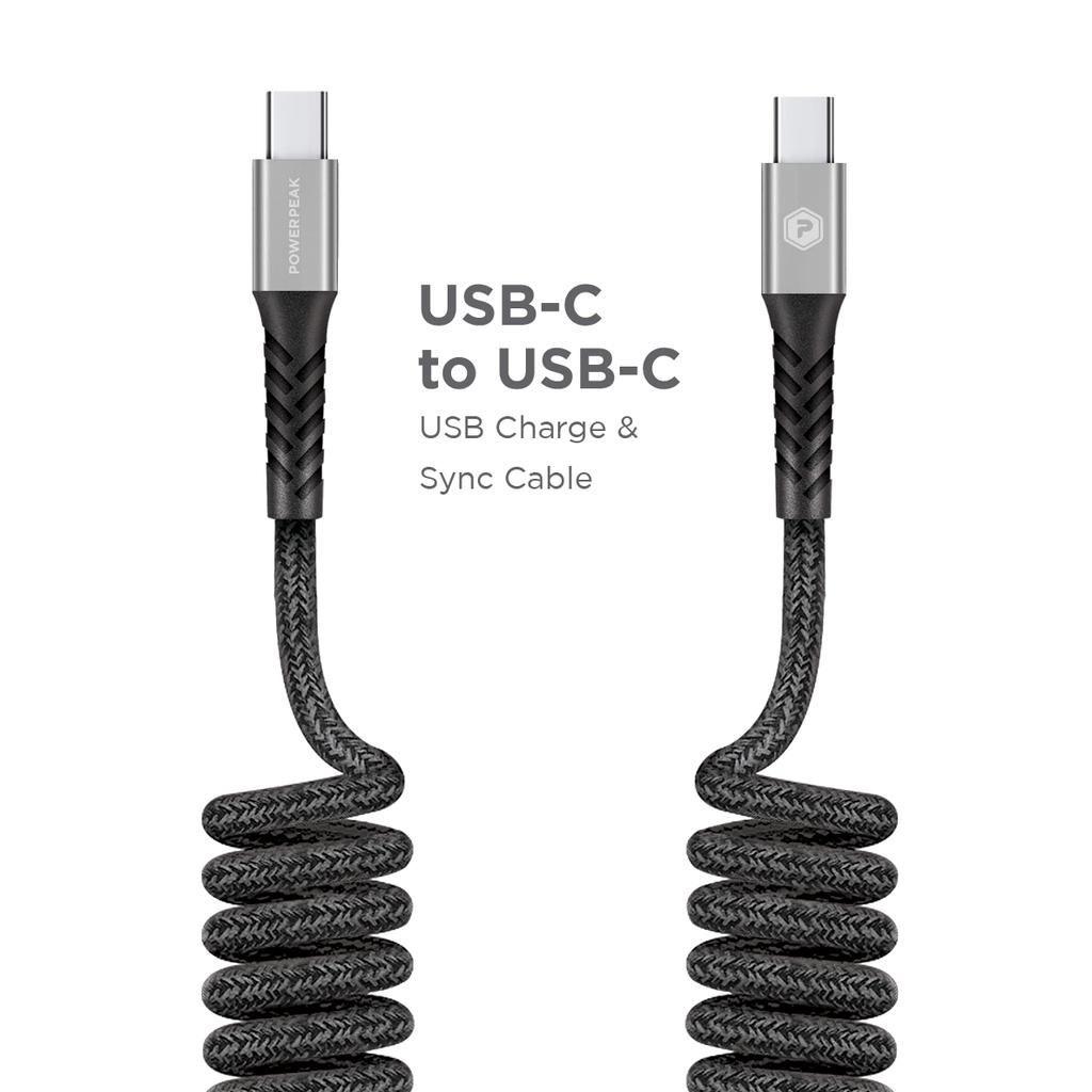 Powerp Type C To C Coiled Charge & Sync Cable - 4ft Cable Refurbished - N/A (Il n'y a pas assez d'in refurbished available on Backmarket
