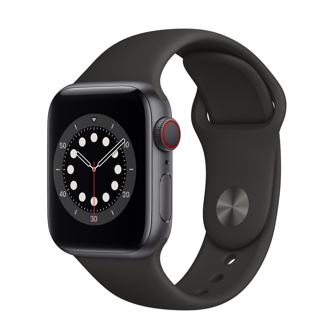 Apple Watch Series 6 (2020) GPS + Cellular 44 mm - Aluminium Space Gray - Sport band Black Refurbished - Apple refurbished available on Backmarket