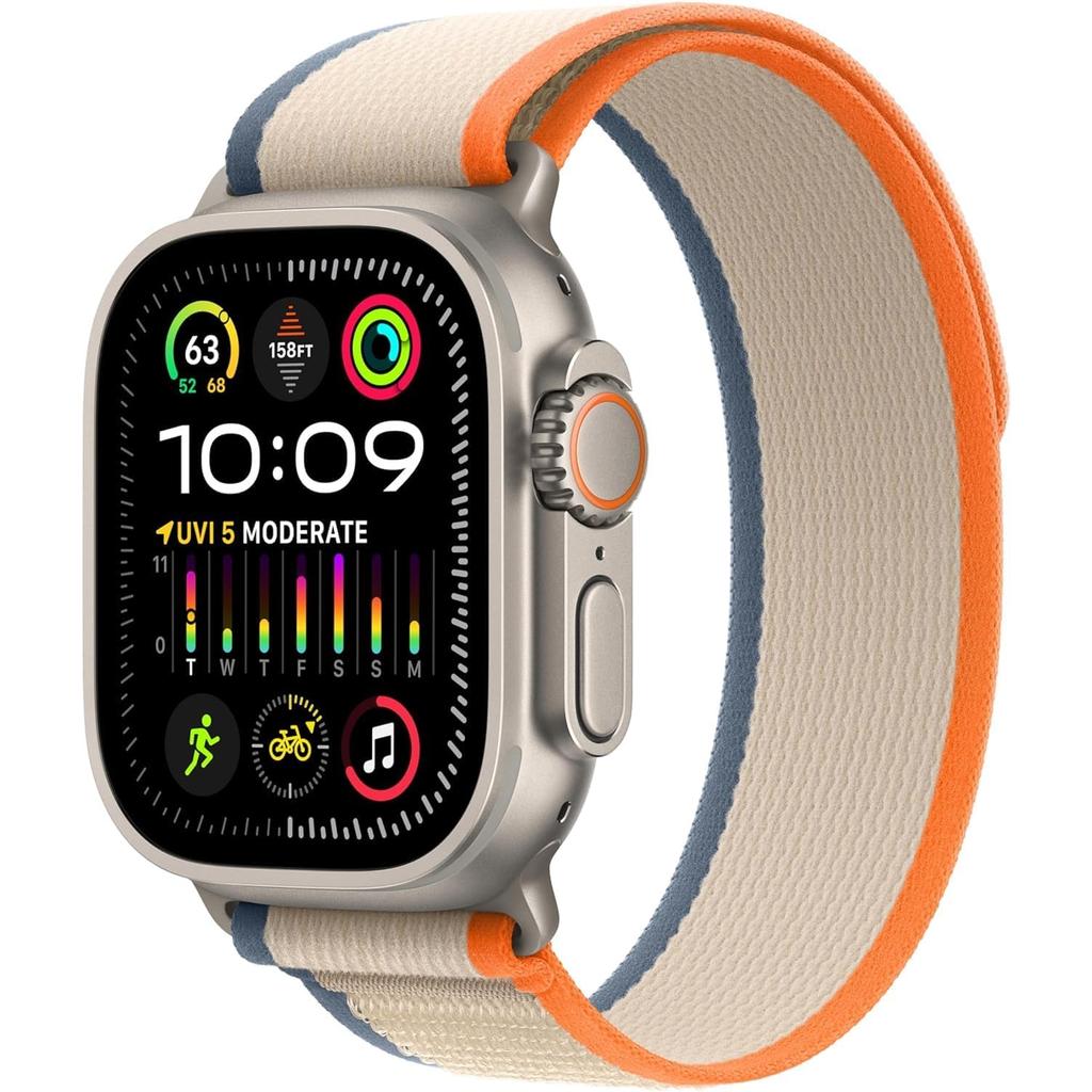 Apple Watch Ultra (2023) GPS + Cellular 49 mm - Titanium Natural Titanium - Trail loop Yellow Reconditionné - Apple refurbished available on Backmarket