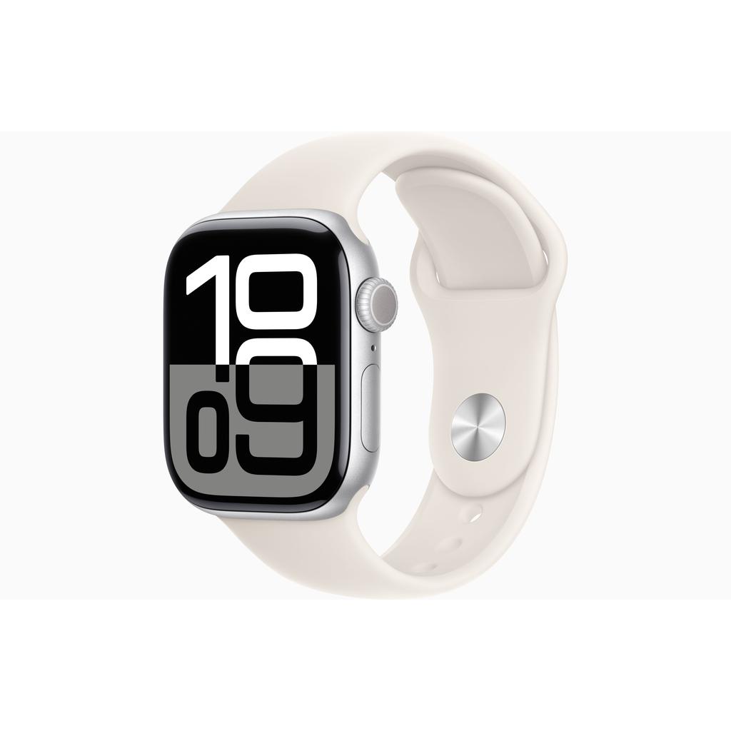 Apple Watch Series 10 (2024) GPS 42 mm - Aluminium Silver - Sport band Starlight Reconditionné - Apple refurbished available on Backmarket