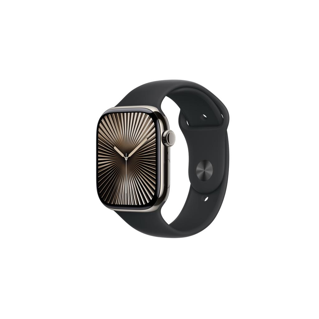 Apple Watch Series 10 (2024) GPS + Cellular 46 mm - Titanium Natural - Sport band Midnight Reconditionné - Apple refurbished available on Backmarket