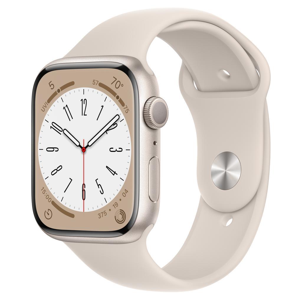 Apple Watch Series 8 (2022) GPS 45 mm - Aluminium Starlight - Sport band Starlight Refurbished - Apple refurbished available on Backmarket