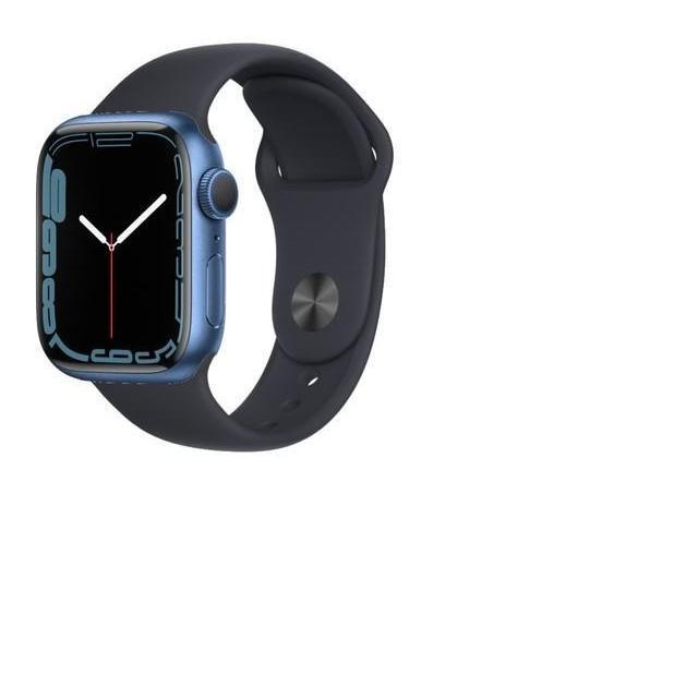 Apple Watch Series 7 (2021) GPS 41 mm - Aluminium Blue - Sport band Black Reconditionné - Apple refurbished available on Backmarket