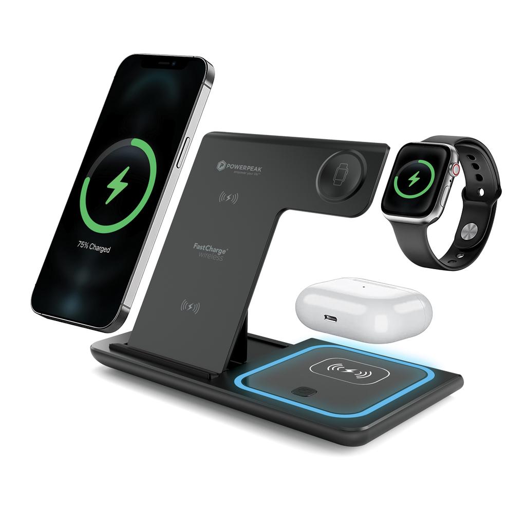 Powerp 3 In 1 Wireless Charging Station Foldable Smartphone Accessories Refurbished - N/A (Il n'y a pas assez d'in refurbished available on Backmarket