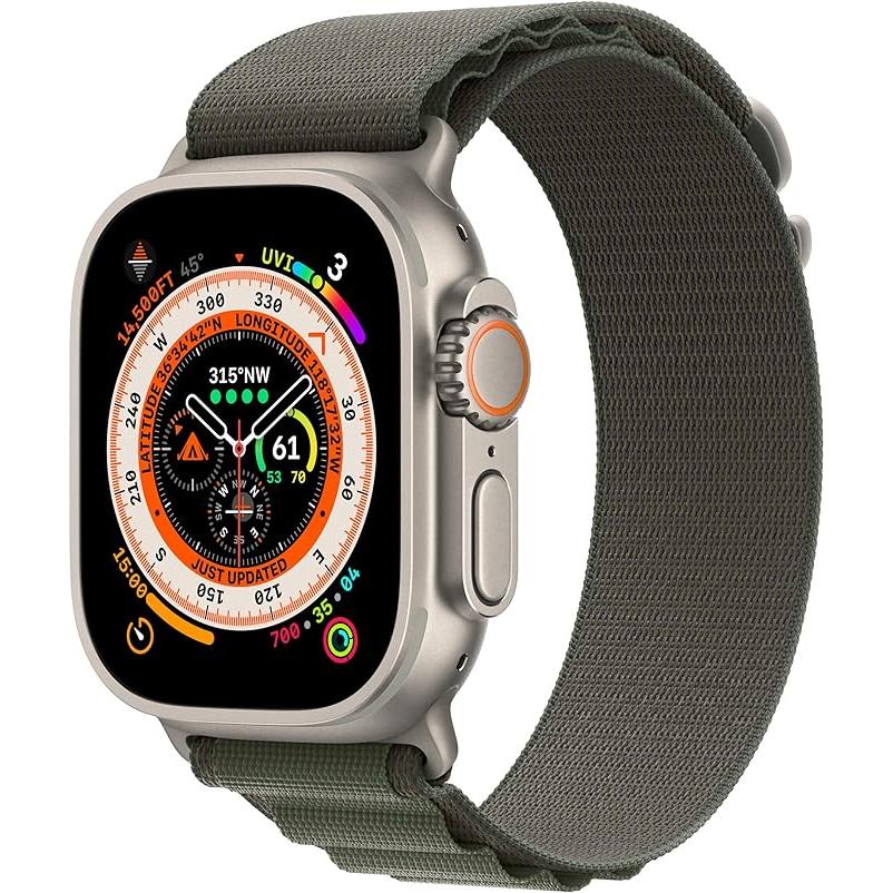 Apple Watch Ultra (2022) GPS + Cellular 49 mm - Titanium Natural Titanium - Alpine loop Green