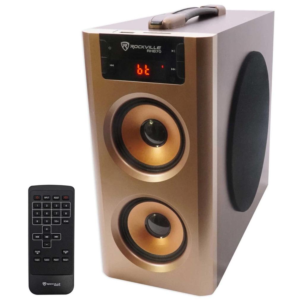 Rockville RHB70 Bluetooth speakers - Bronze Refurbished - Rockville (Note : Rockville est une marque connue, mais pas refurbished available on Backmarket