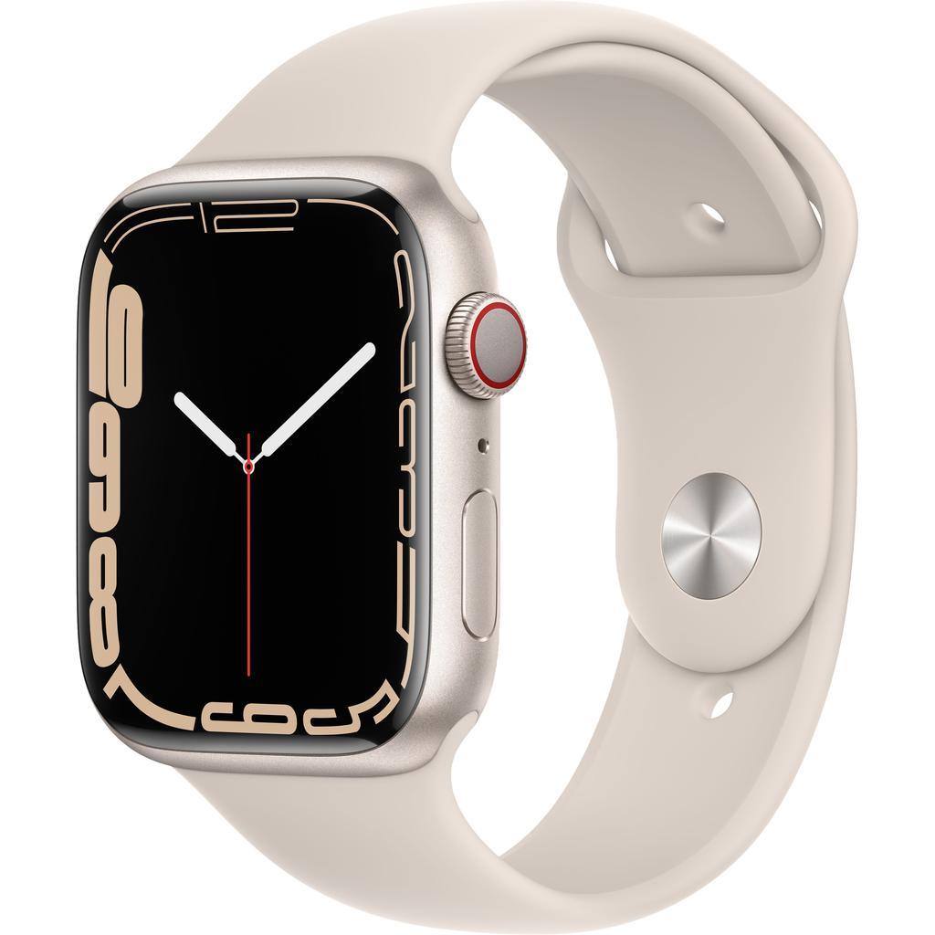 Apple Watch Series 7 (2021) GPS + Cellular 45 mm - Aluminium Starlight - Sport band Starlight Reconditionné - Apple refurbished available on Backmarket